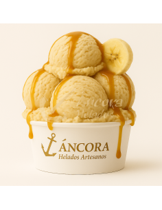 Helado Plátano con Dulce de Leche